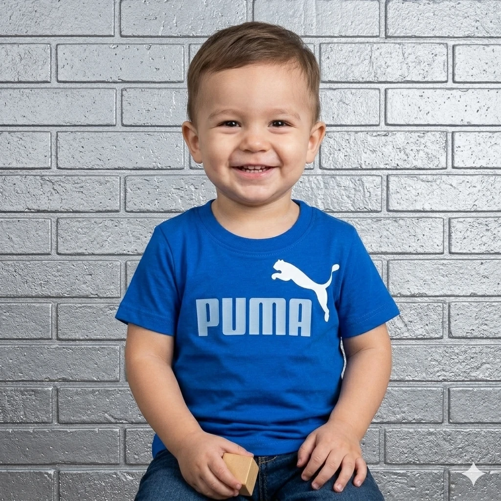 Premium Kids' royal blue Cotton T-Shirt with PUMA Graphic Print Premium royal blue Color Kids T-shirt with PUMA Logo Print for Boys and Girls
