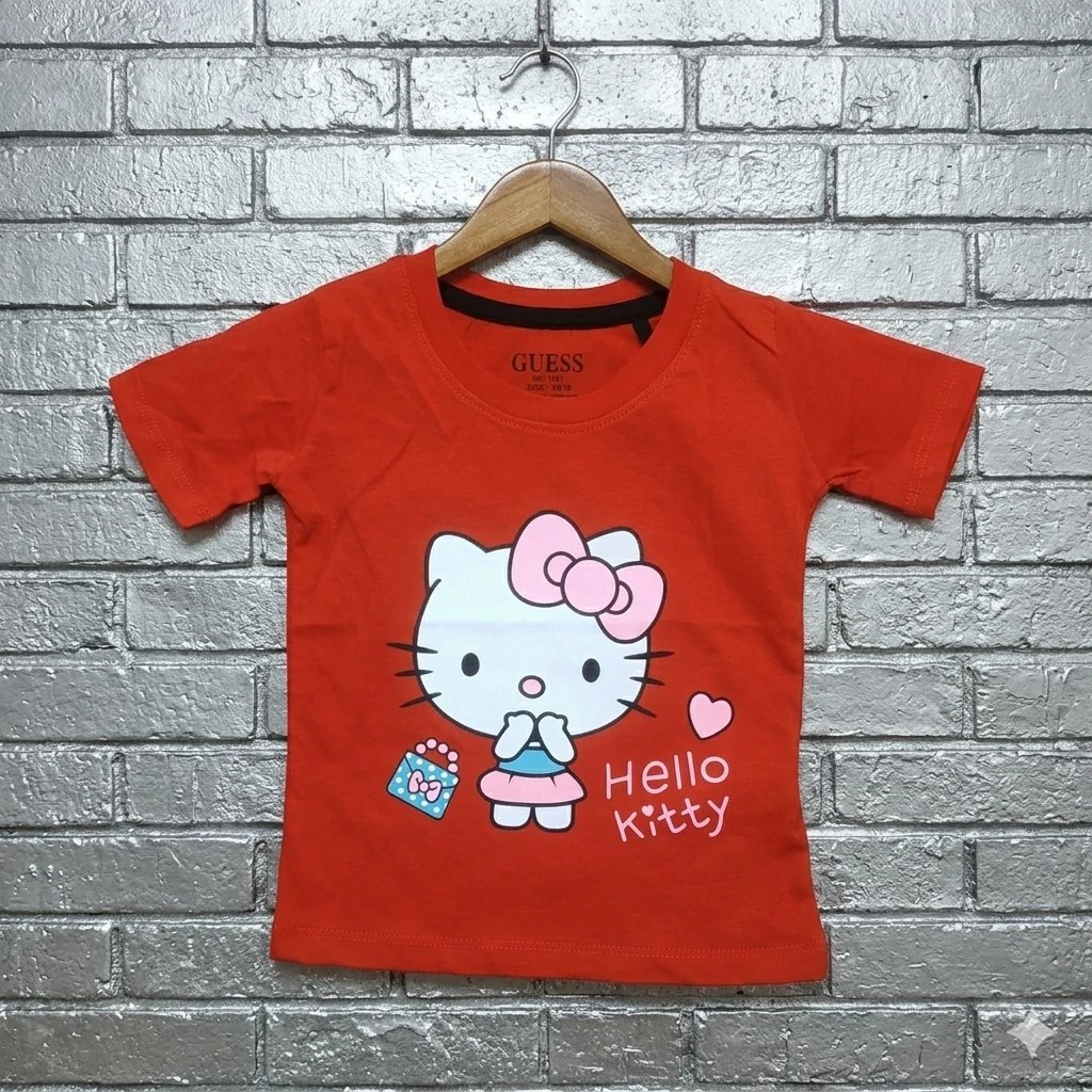 guess kids' premium light pink "hello kitty" graphic print t shirt guess kids' premium light pink "hello kitty" graphic print t shirt