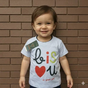 sky blue printed cotton tshirt for kids magpieshopbd