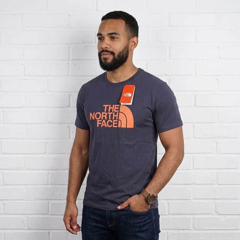 The North Face Charcoal Grey Half Dome Logo Printed Cotton T-Shirt for Men