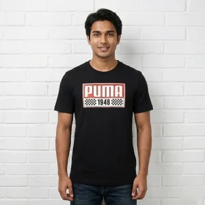 Puma Black 1948 Printed Cotton T-Shirt for Men