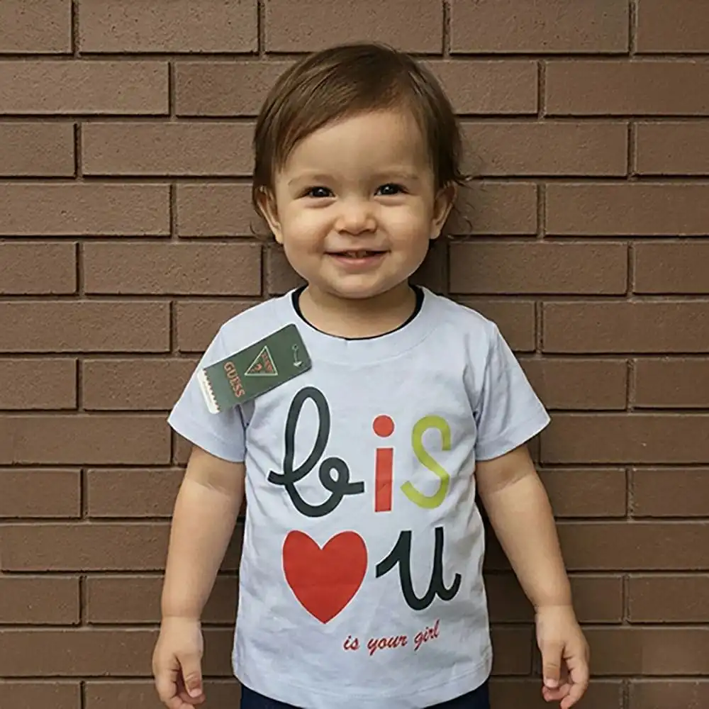 Guess Kids Bis U Printed Cotton T-Shirt Front View